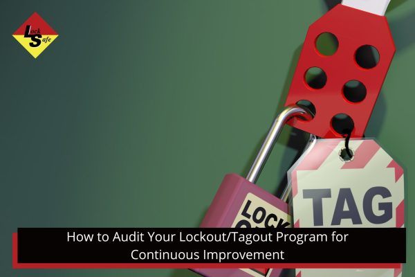 A padlock and a tag with the words LOCK OUT and DANGER are attached to a green background.